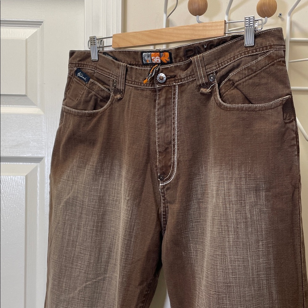 Akademiks - Classic Wide Legged Baggy Y2K Denim Jeans - Brown - 36 - Picture 4 of 15